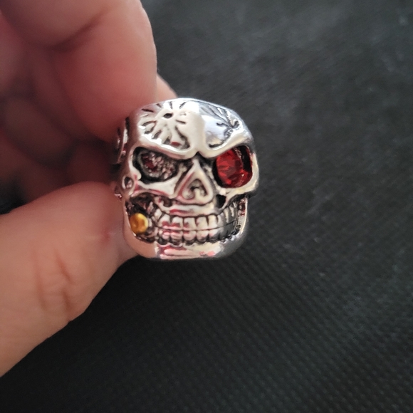 Sz 9 Skull smoke large smoke Biker ring - Picture 7 of 10